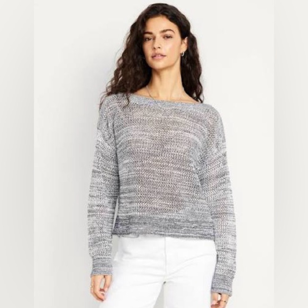 Old Navy Women's Boat Neck Open Stitch Sweater